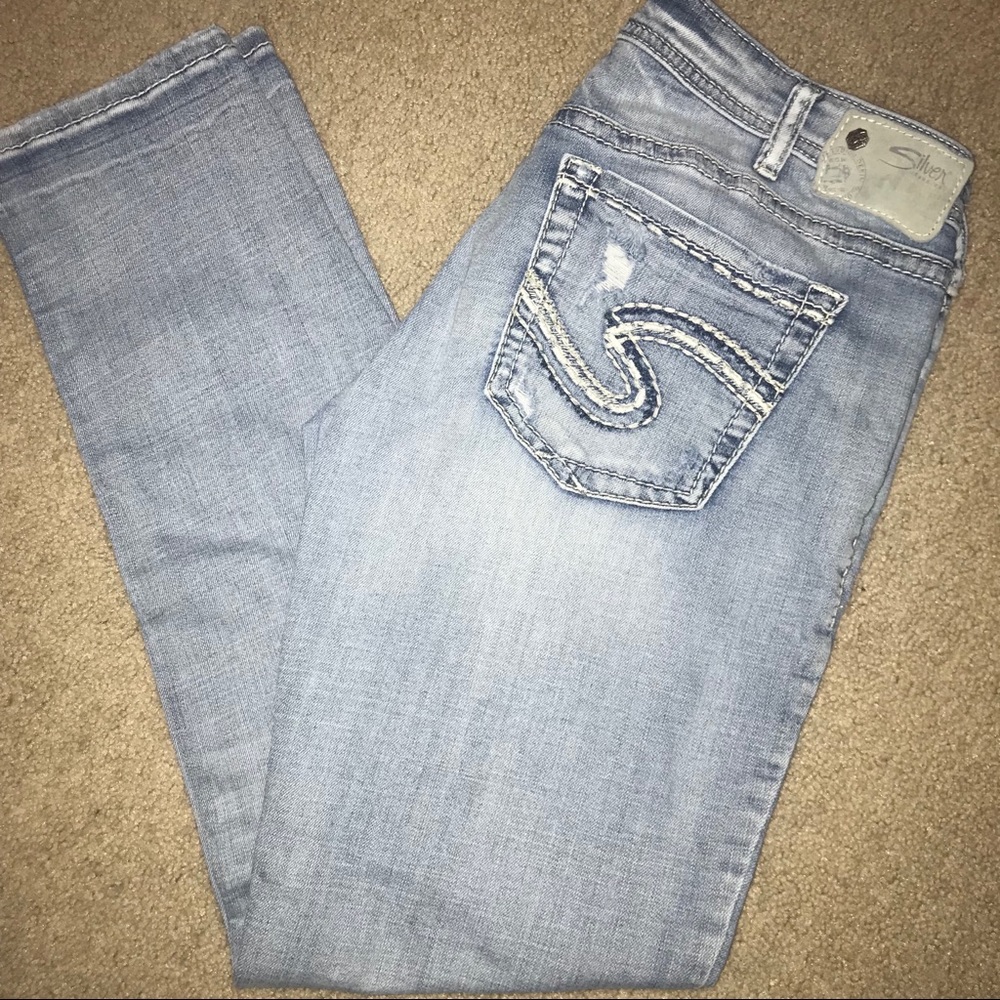 Silver Boyfriend Jeans 30x29